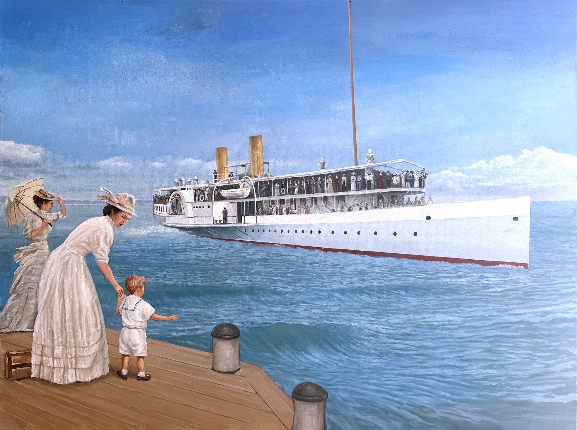 The Arrival of the Hygeia Paddle Steamer, Port Phillip Bay — Original Painting