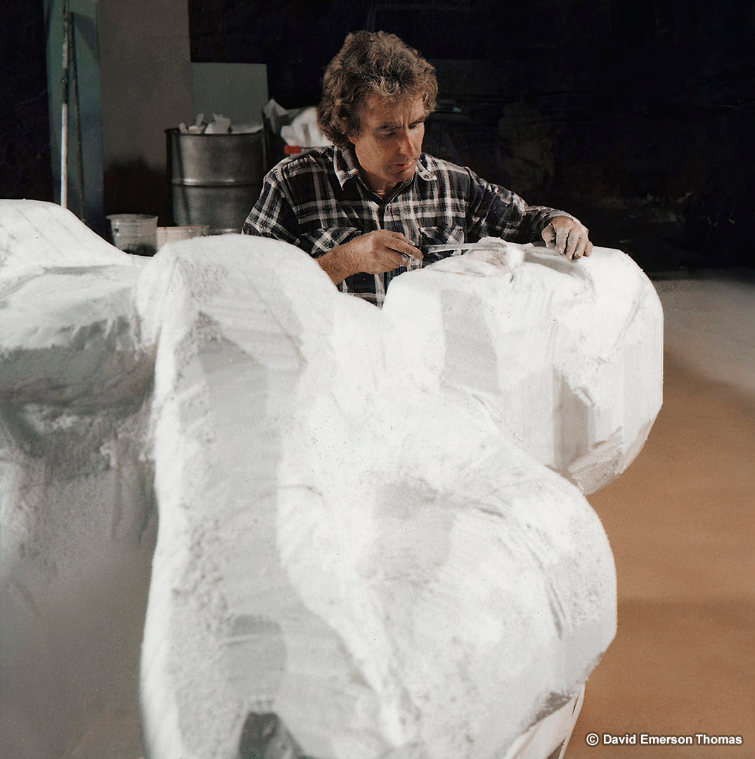 5 Metre High Academy Award Oscar Statue (Close-Up - David in Action) styrofoam to be moulded in fibreglass and then coated in gold leaf by Australian artist David E Thomas, 2000. Crown Melbourne (Formerly known as Crown Casino) - Southbank, Victoria, Melbourne