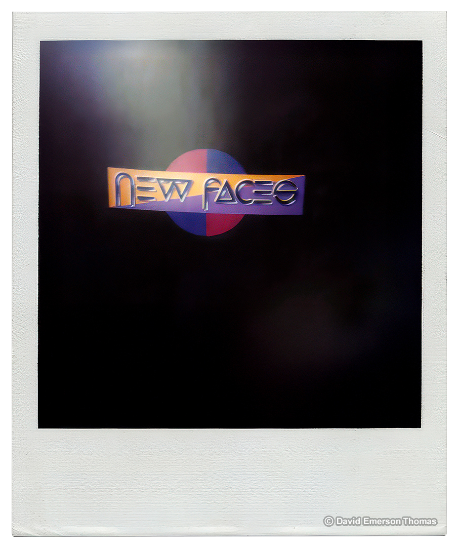 Designed & Hand-Painted Logo for New Faces (Australian TV Series, Hosted by Bert Newton) acrylic on board by Australian artist David E Thomas, 1993. ATV-0 - Nunawading, Victoria, Australia