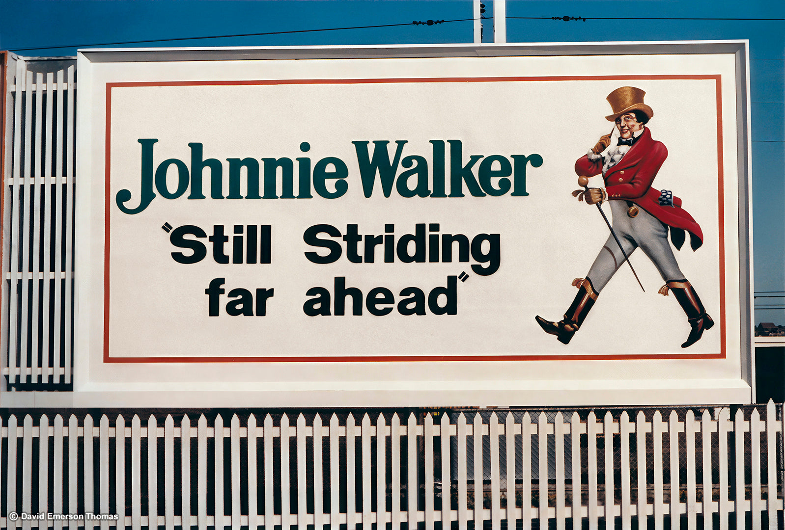 Hand-Painted Billboard for Johnnie Walker sign enamel by Australian artist David E Thomas, 1972. South Yarra Railway Station, Victoria, Australia