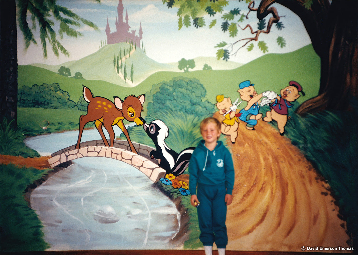 Cameron's Childhood Bedroom - David's Disney Mural for His Youngest Son acrylic scenery paint by Australian artist David E Thomas, 1986. At Their First Home in Wantirna South, Victoria, Australia